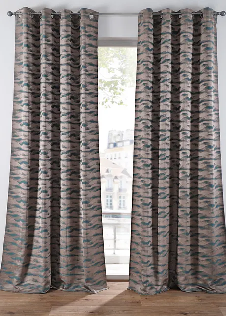 Jacquard-gardin med bølger (1-pack), bonprix