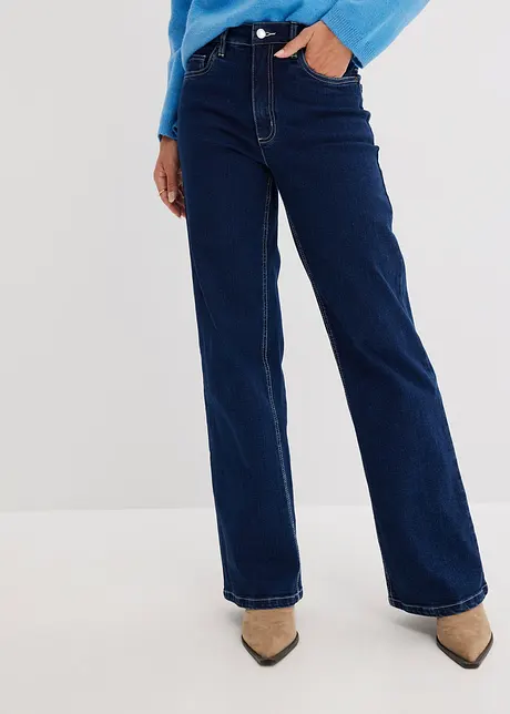 Wide Leg-jeans High Waist, økologisk bomull, bonprix