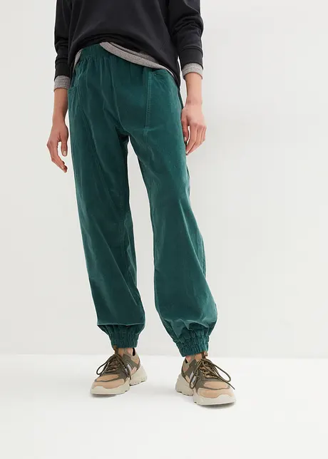 Behagelig kordfløyelsbukse med store lommer og komfortlinning, bonprix