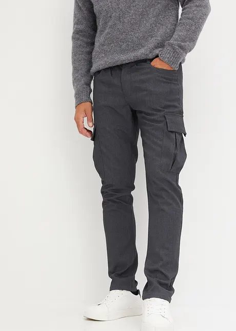 Regular Fit cargobukse i flanell med legg, Straight, bonprix