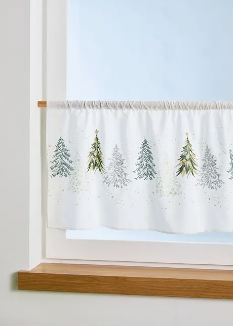 Gardinkappe med brodert juletremotiv, bonprix