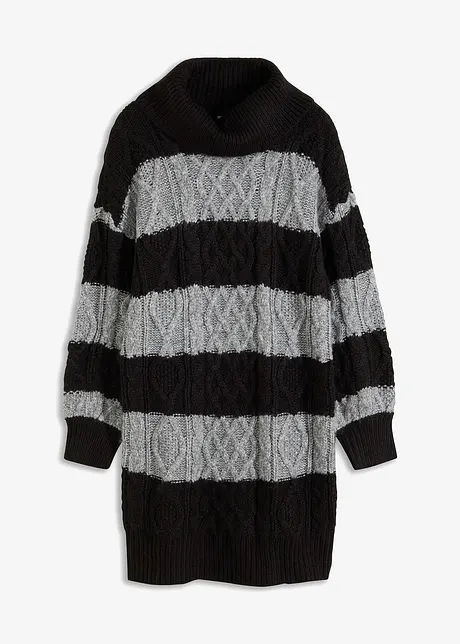 Strikket kjole med stripemønster, bonprix