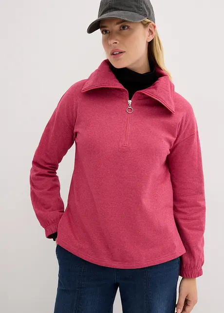 Uformell sweatshirt med stor troyerkrage og lange ermer, bonprix