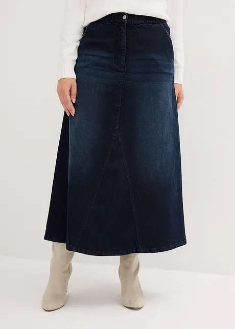 Vidt jeansskjørt med komfortlinning, bonprix