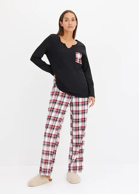 Pyjamas med flanellbukse, bonprix