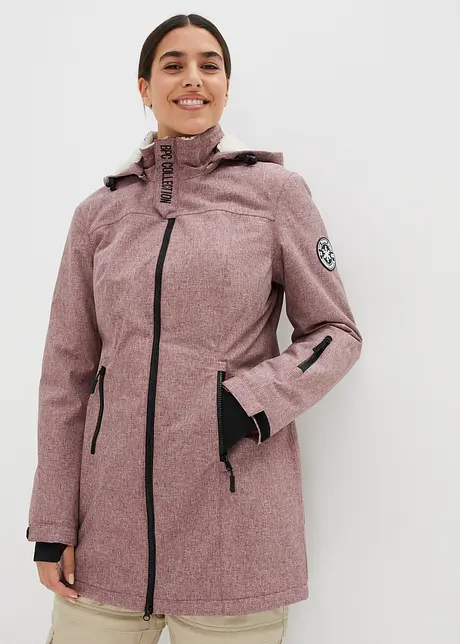Lang funksjons-outdoorjakke med teddyfleece, vanntett, bonprix
