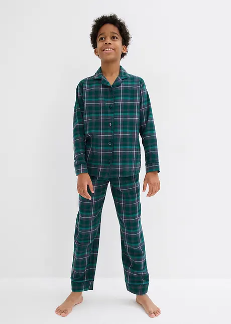 Vevd pyjamas i flanell for barn (2-delt sett), bonprix