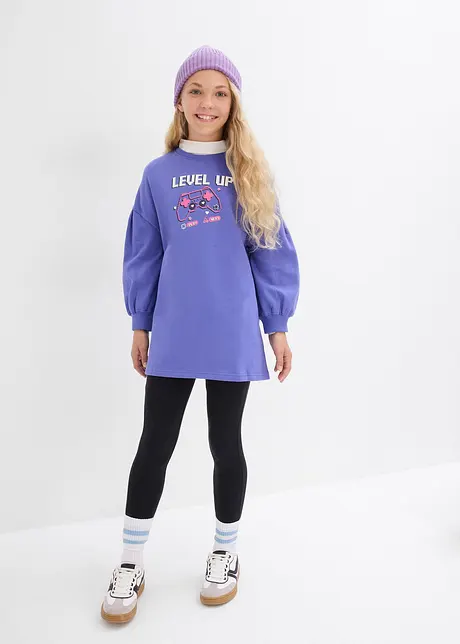 Sweatshirt og leggings for barn i økologisk bomull (2-delt sett), bonprix