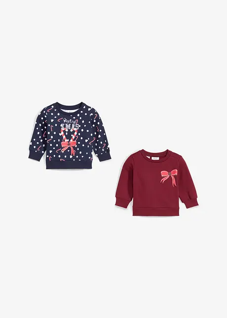 Baby-sweatshirt med julemotiv (2-pack), bonprix