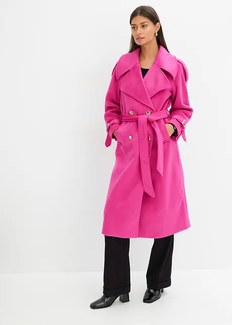 Trenchcoat i ull-look, bonprix