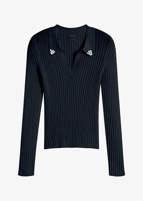 Poloskjorte med pyntestener, bonprix