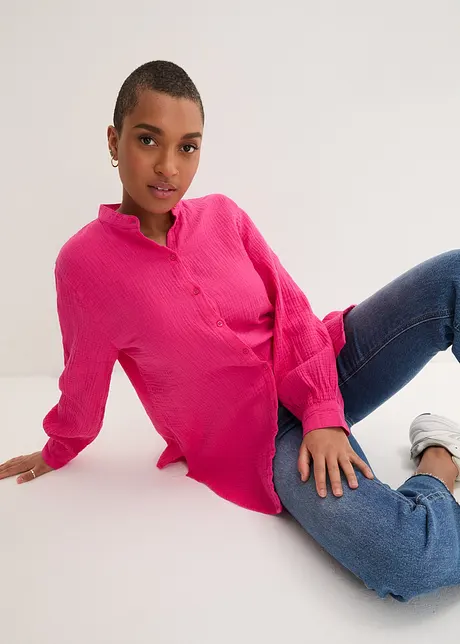 Bluse i bomullsmusselin, bonprix