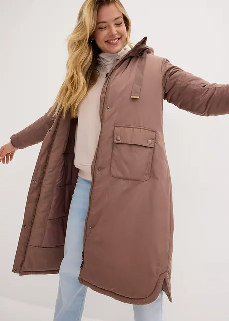 Vid parkas i A-fasong med snøring, bonprix