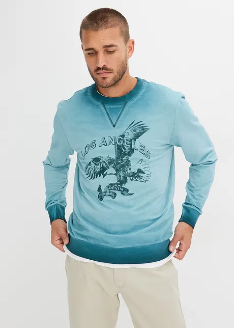 Sweatshirt av økologisk bomull, vasket look, bonprix