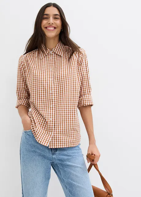 Oversized bluse med puffermer, bonprix