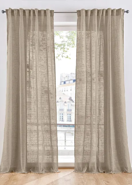Gardin i lin-stil (1-pack), bonprix
