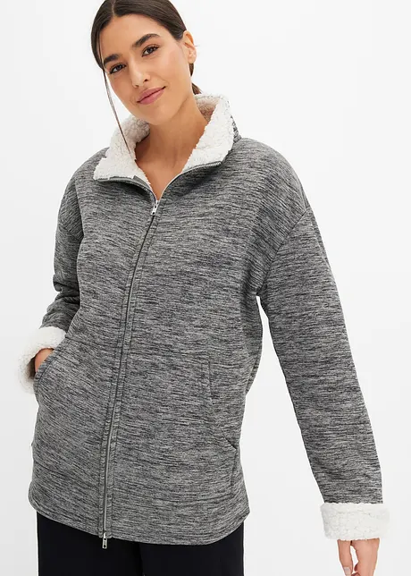 Loungewear-sweatjakke med mykt fôr, bonprix