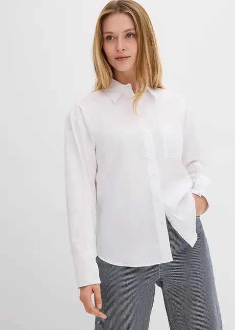 Oversized bluse i ren økologisk bomull, bonprix