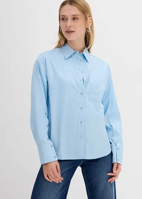 Oversized bluse i ren økologisk bomull, bonprix