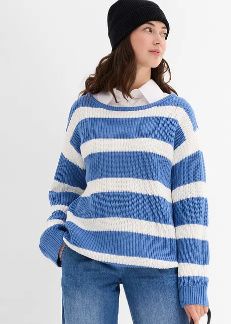 Oversized genser med stripemønster, bonprix