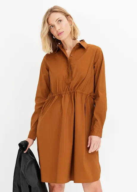 Skjortekjole i poplin, bonprix