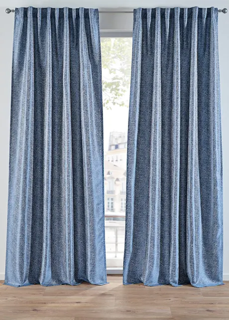 Jacquardvevd gardin i melert materiale (1-pack), bonprix