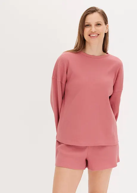 Loungewear-kosedress med shorts i vaflet jersey, bonprix