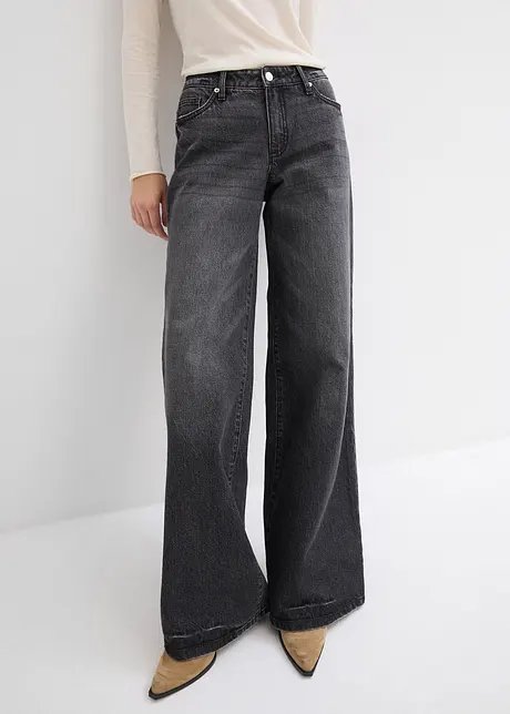 Wide-Leg-jeans, Mid Waist, Full Length, bonprix