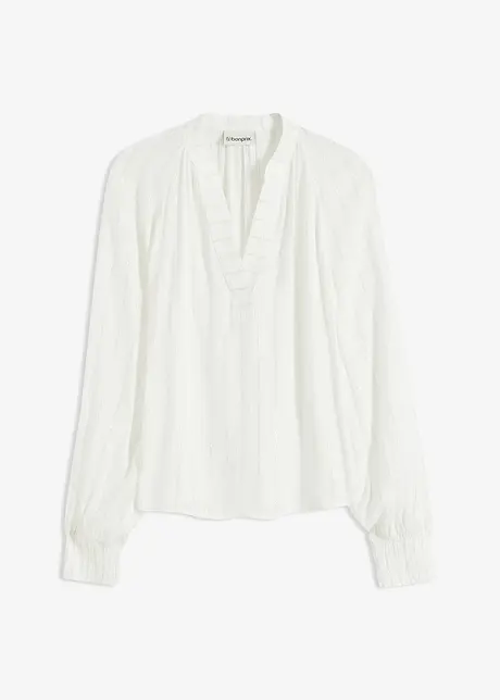 Bluse med crinklet effekt og lurex, bonprix