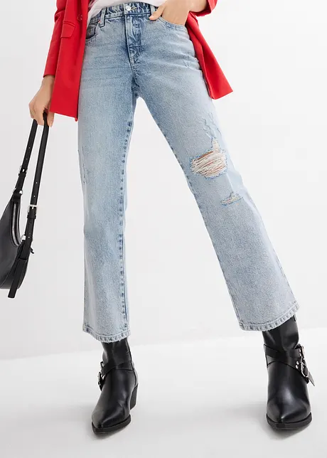 Straight-jeans, Mid Waist komfortlinning, cropped, bonprix