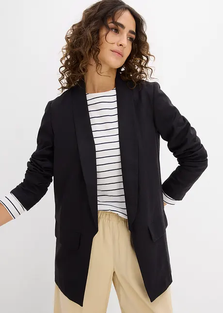 Blazer i lin med viskose og vid modell, bonprix