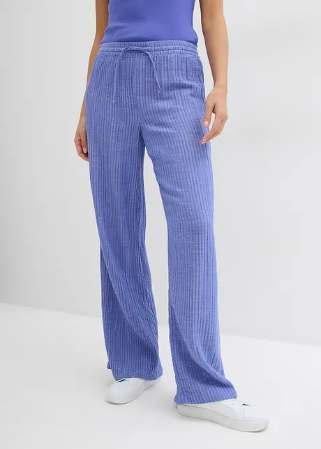 Bukse med vide ben og stripemønster, bonprix