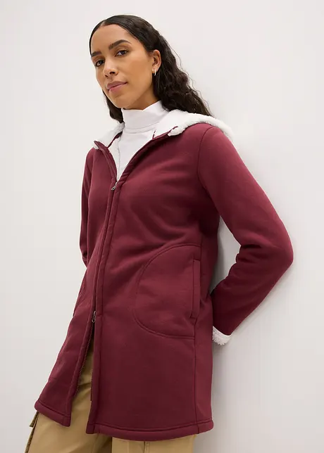 Sweatjakke med pile-pels, bonprix