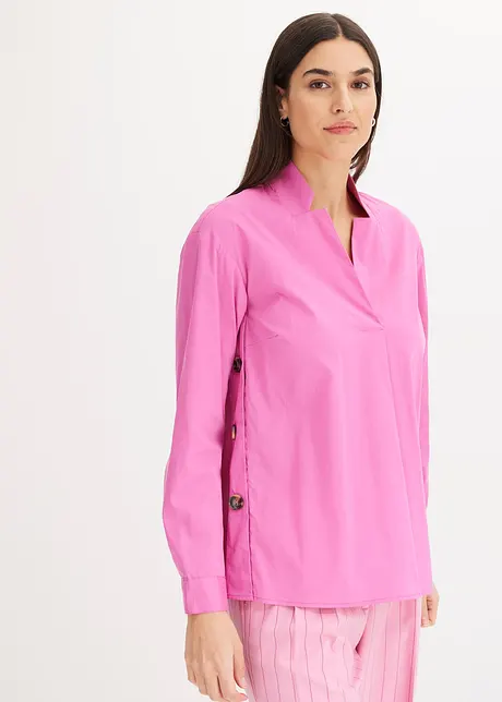 Tunika i poplin med knapper, bonprix