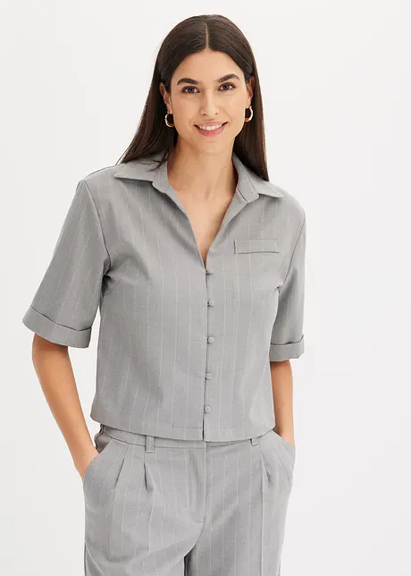 Skjortebluse med nålestripemønster, bonprix