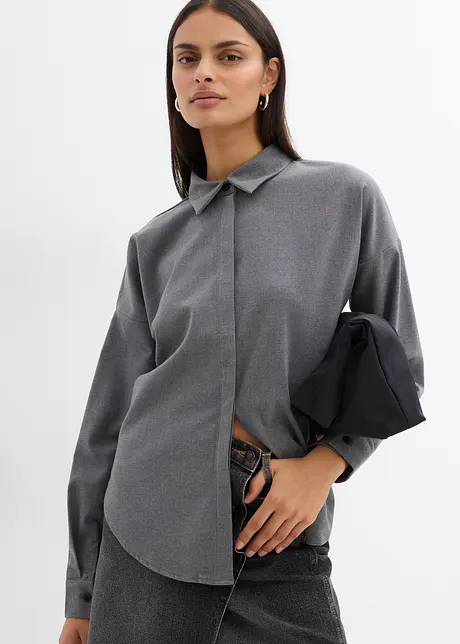 Oversized, vendbar bluse med viskose, bonprix