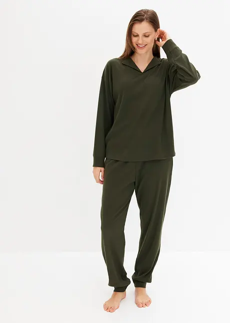 Loungewear-kosedress i mykt, ribbet materiale, bonprix