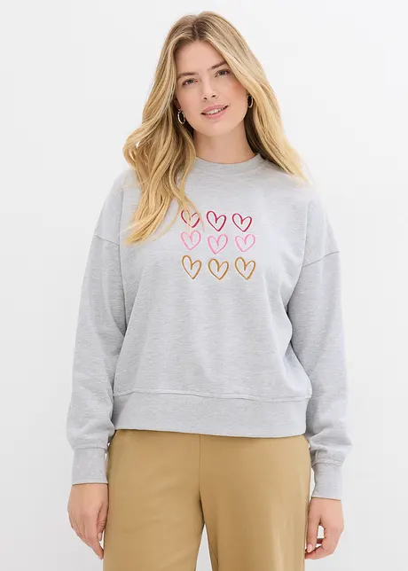 Sweatshirt i bomullsmiks, bonprix