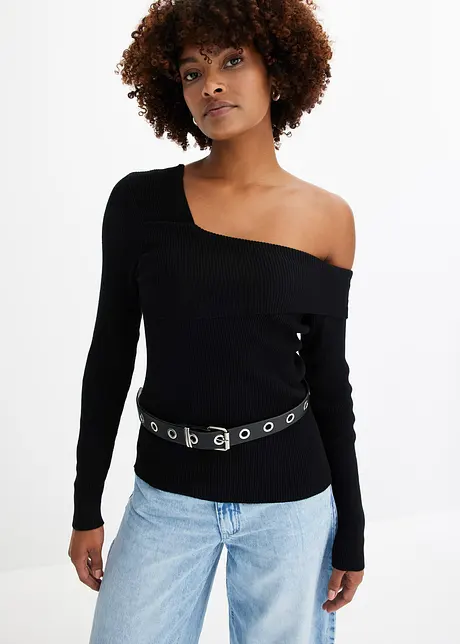 Off shoulder-genser i kort modell, bonprix