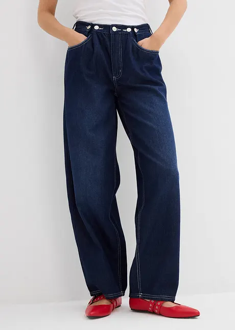 Barrel-jeans Mid Waist, med knapper, bonprix