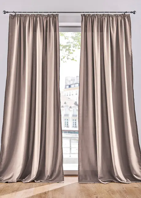 Lettstelte gardiner av mikrofiber (2 pack), bonprix