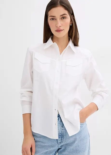Bluse i økologisk bomull, bonprix