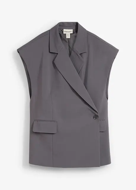 Lang vest med skulderputer, bonprix