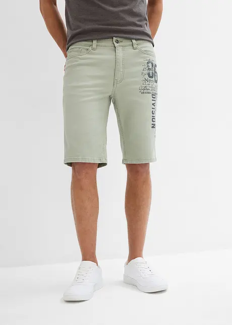 Bermudashorts i denim med print, Regular Fit, bonprix