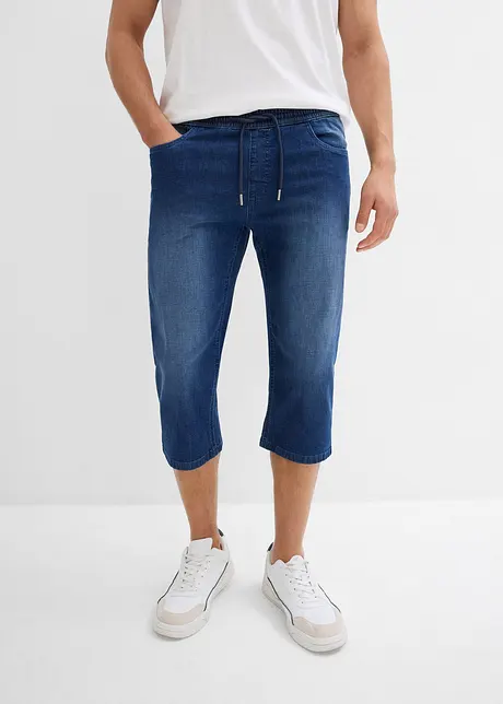 Regular Fit pull on-jeans i 3/4-lengde, Straight, lett denim (2-pack), bonprix
