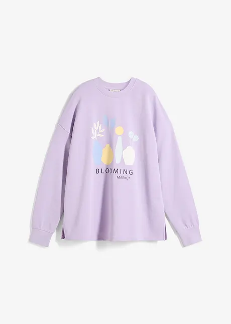 Oversized sweatshirt i bomullsmiks, bonprix
