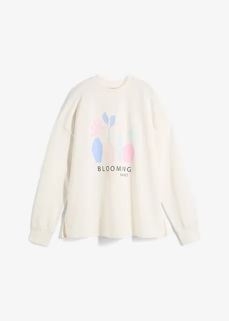 Oversized sweatshirt i bomullsmiks, bonprix