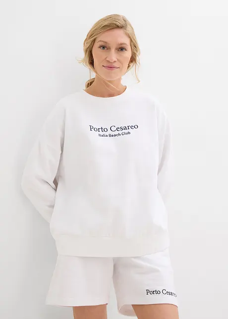 Oversized sweatshirt med broderi, bonprix