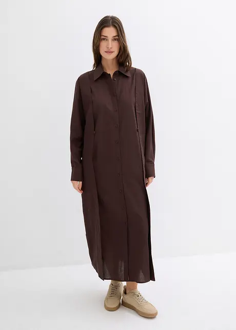 Oversized skjortekjole i viskosemiks, bonprix