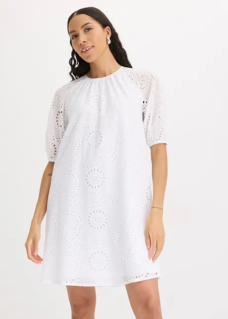 Kjole med hullbroderi, bonprix